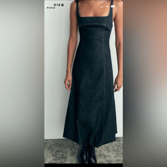 Zara denim balloon dress - Picture 4 of 5